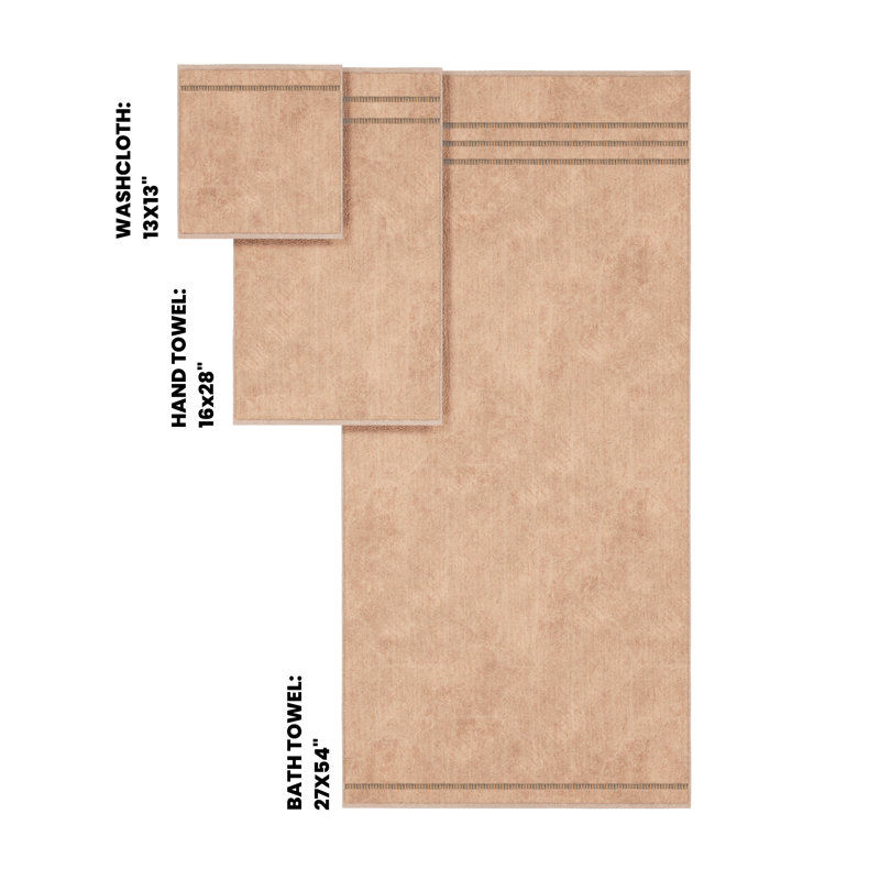 Ensemble de serviettes de bain 100% coton turc doux et absorbant, Latte