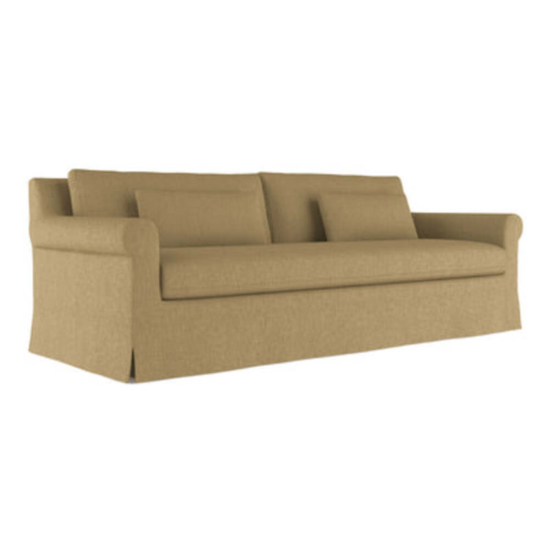 Canapé Ludlow, H 34 po x l 120 po x P 38 po, Naturel, Tapis massepain en lin à tissage carré