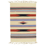 Hand Knotted Cotton Area Rug in Multi