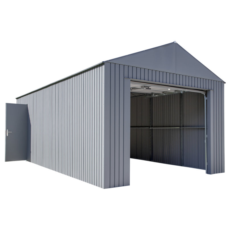 Everest Charcoal Steel Garage Kit with Roll-Up Door