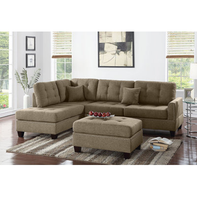 Romulus Upholstered L-Shaped Sectional Reversible
