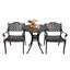 Ensemble de 3 chaises bistro et chaises bistro avec trou pour parasol, ensemble de meubles de patio en fonte d'aluminium