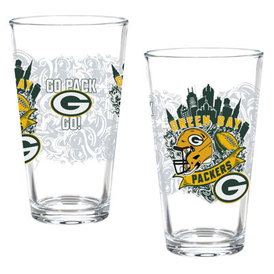 Green Bay Packers Set of 2 16oz Pint Glasses