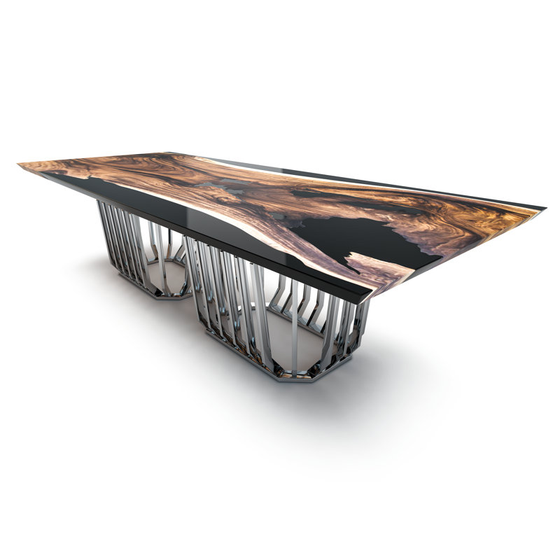 Kastalia Walnut Wood Dining Table, 72" L x 42" W