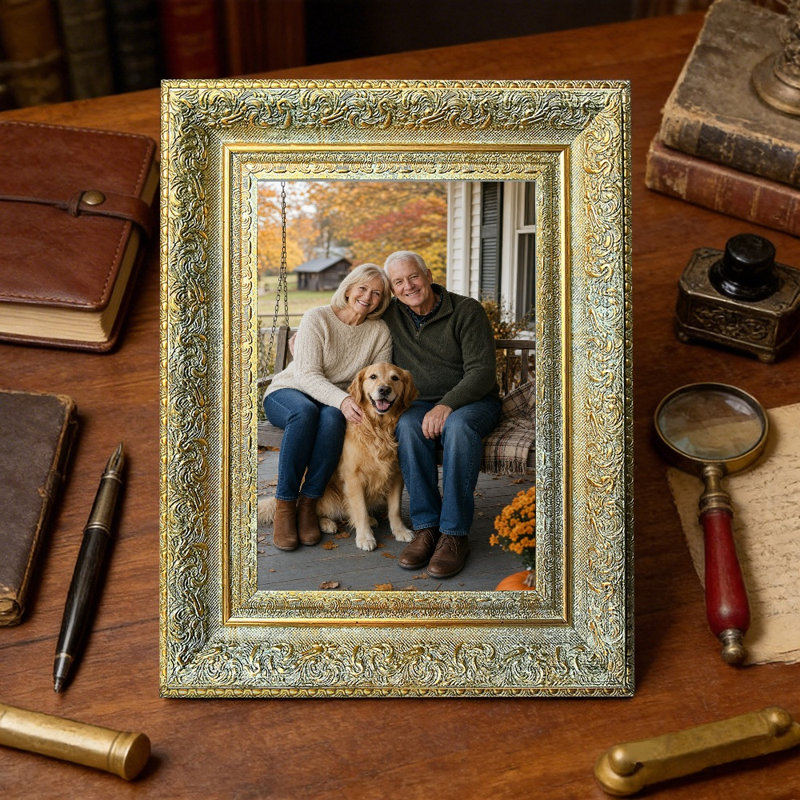 Cadre 3 photos doré antique pour décor de salon et de photos 8 "x 10", Antique Gold, 3, 8" W x 10" H