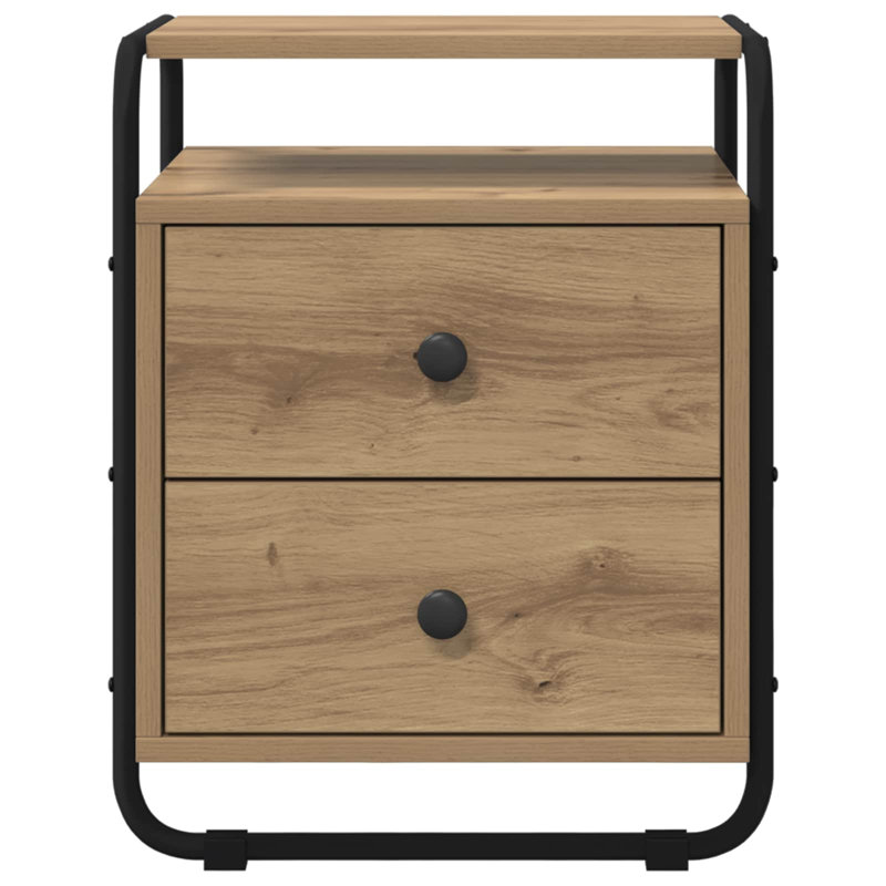 40 cm W Bedside Table, Artisan Oak