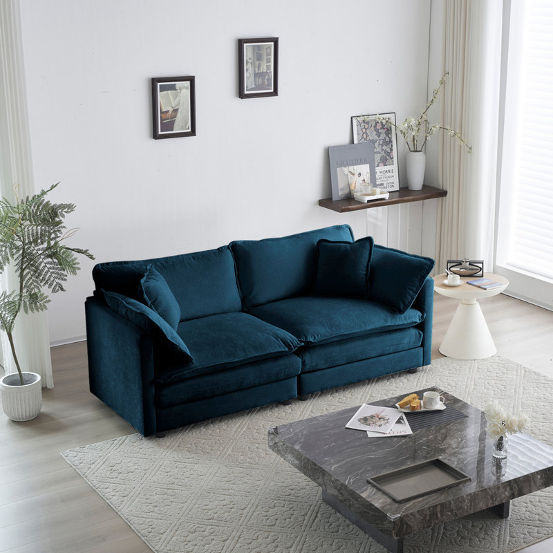 Canapé moderne pour canapé en tissu 2 places avec 4 coussins
