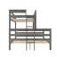 Wood Twin XL over Queen Bunk Bed with Ladder, Grey
