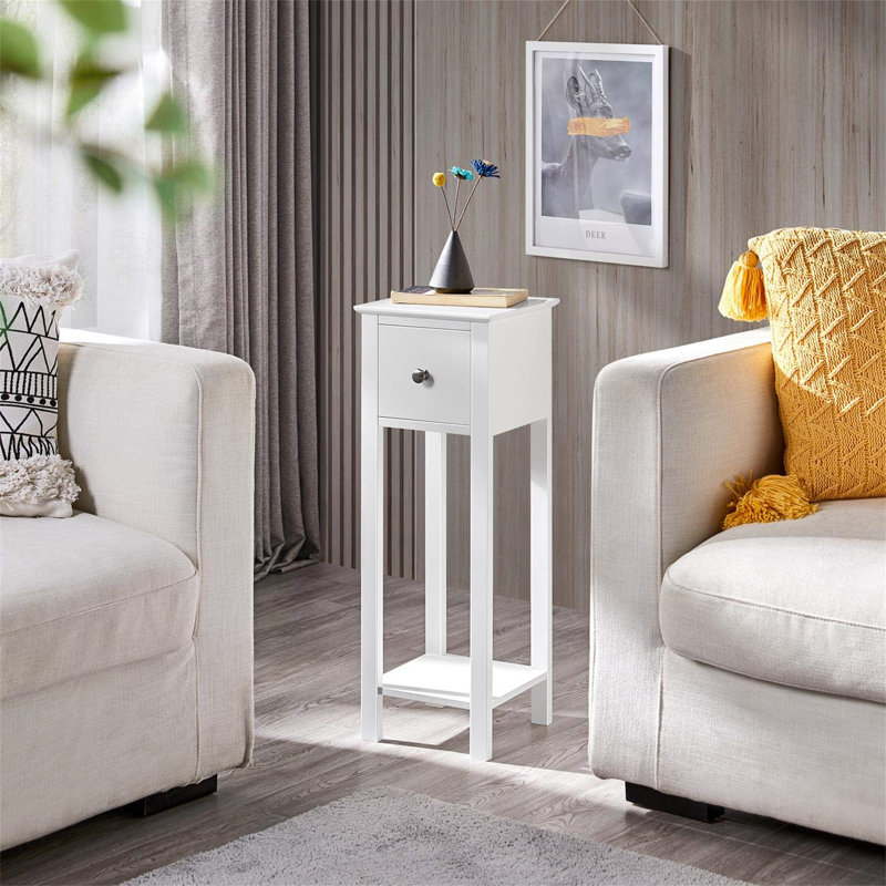 URBNLIVING 25cm W Manufactured Wood Bedside Table, Beige