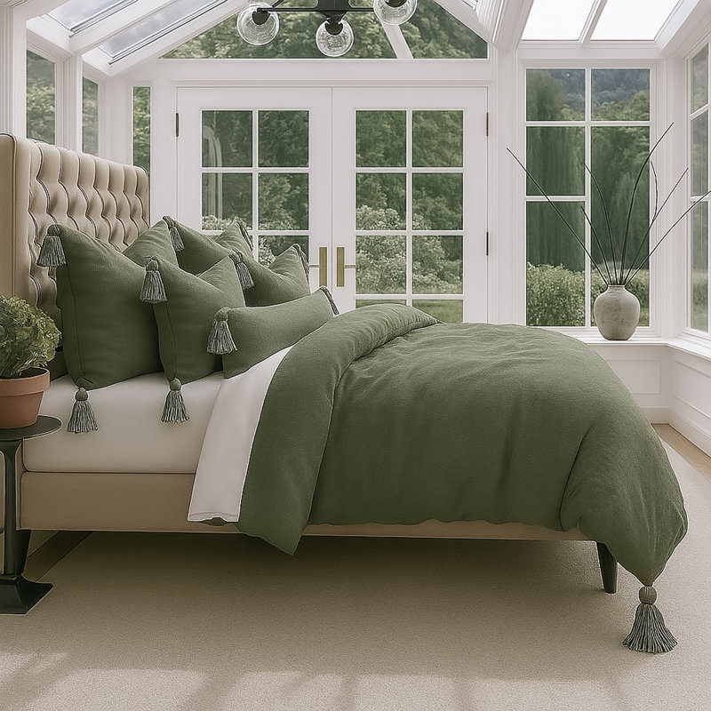 Housse de couette bleu marine Elsie, Housse de couette très grand super + 5 pièces su