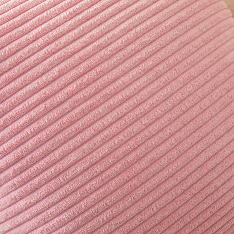 (Covers With Inserts) Set of 2 Corduroy Reversible Throw Pillows, Pink