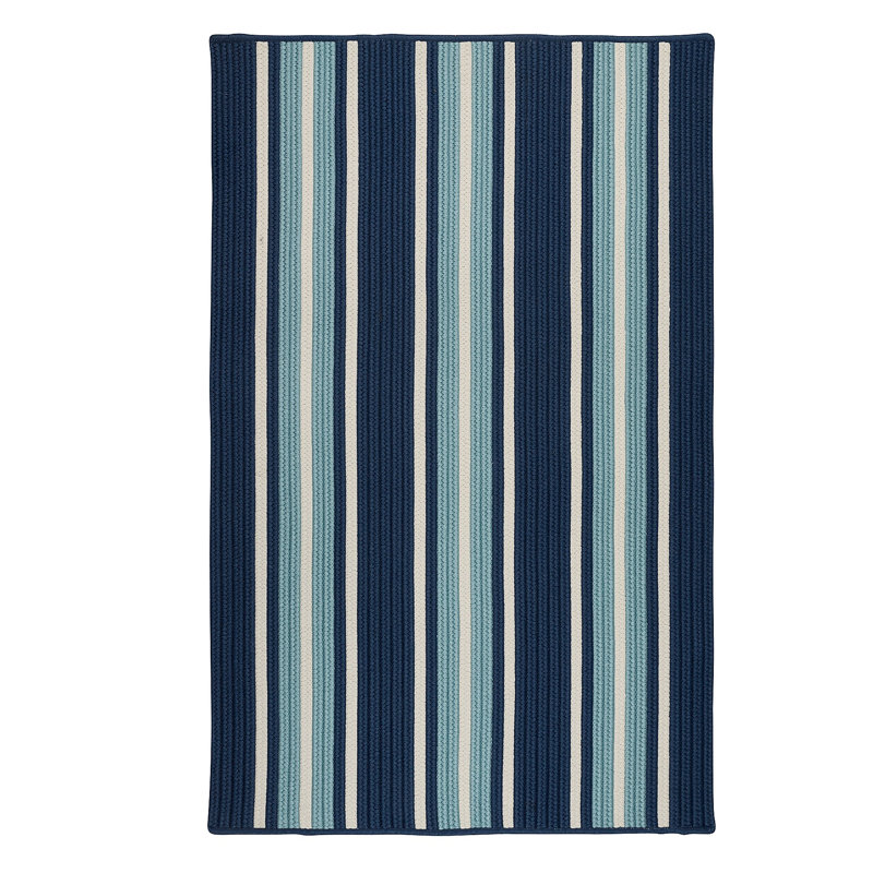 Tapis intérieur / extérieur bleu Madalynn, Rectangle 3 pi x 5 pi