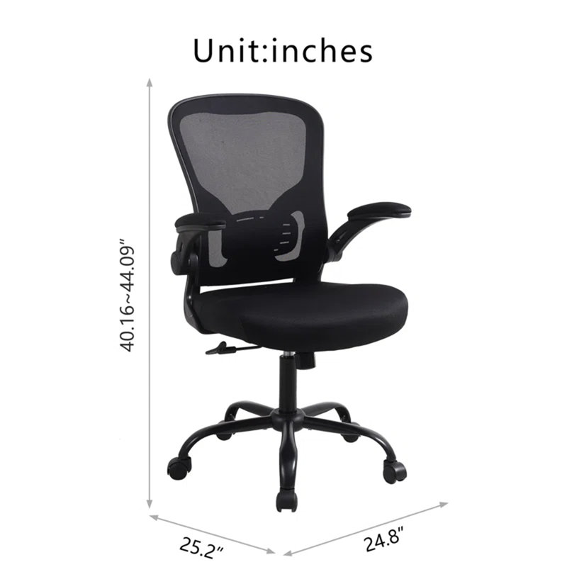 Ergonomic Home Office Mesh Task Chair Desk Chair With Flip-up Armrest