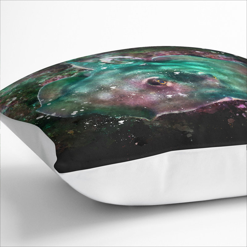 Sting Ray Square Throw Cushion, White, 55cm H x 55cm W x 20cm D