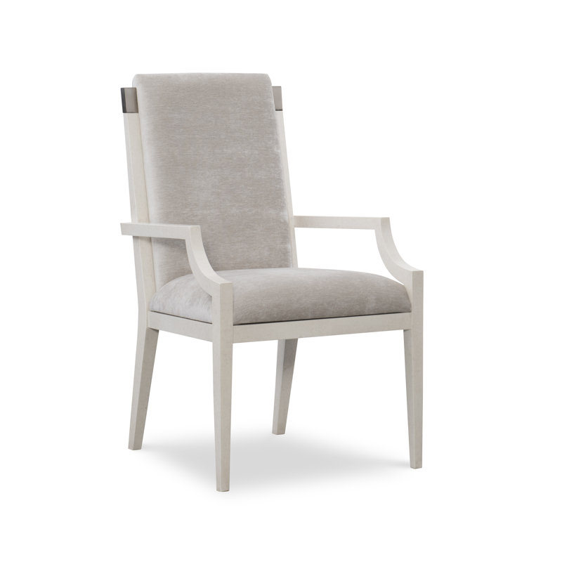 Sovereign Gray Mahogany Wood Upholstered Armchair