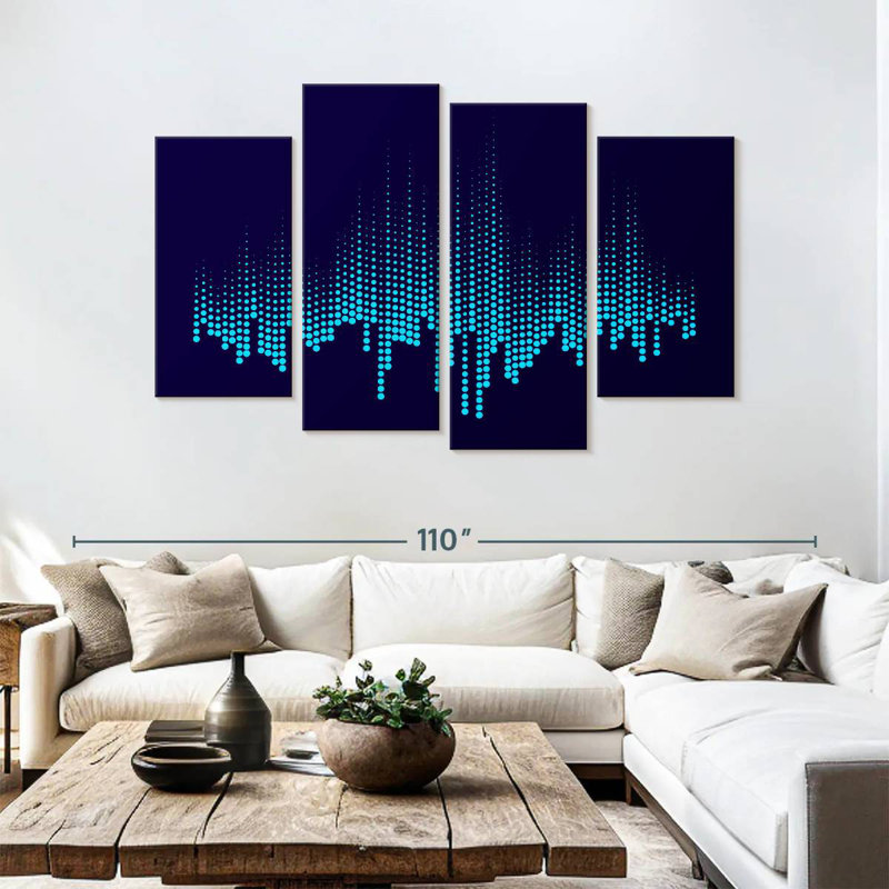 Égaliseur de musique abstraite Avery, H 54 po x l 84 po