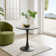 White Marble Effect Round Dining Table And 2 Luxury Fabric Dining Chairs