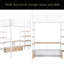 Lit mezzanine double en métal avec escalier, table de rangement basse et tablettes de rangement-623601903