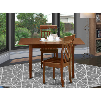 7 Piece Dining Set Consist of a Rectangle Dining Table with Butterfly Leaf and 6 Kitchen Chairs, Mahogany