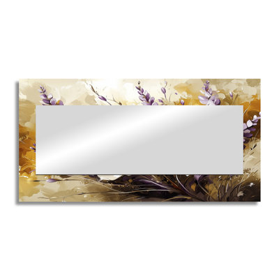 Lavender And Ferns Into The Wind I - Floral Accent Wall Mirror - Printed On Metal