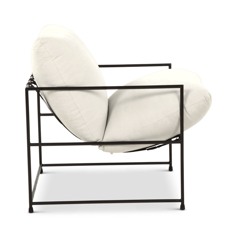 Danita Armchair, Washed White Performance Canvas