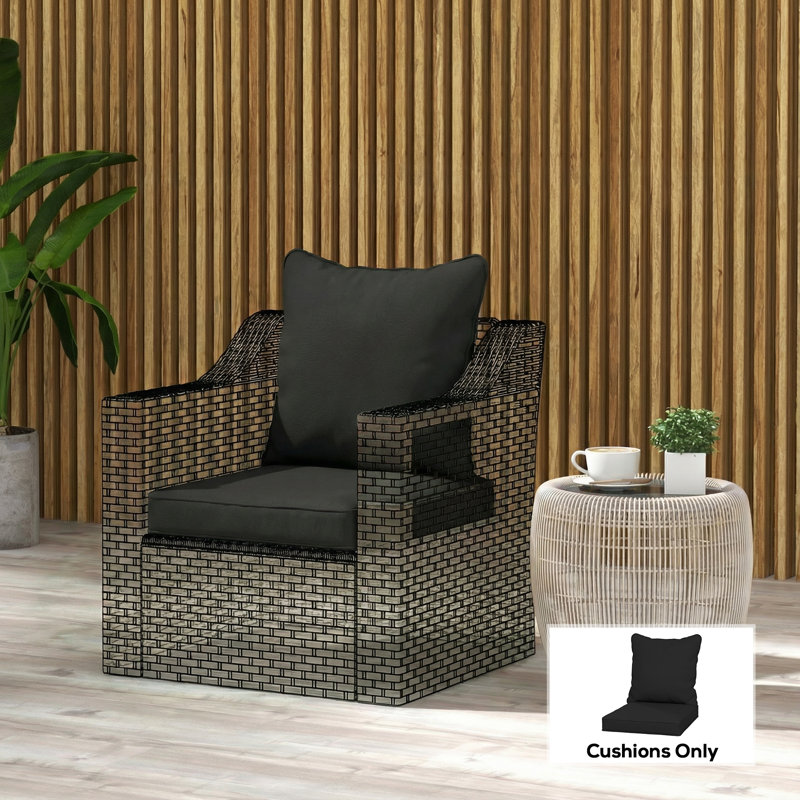 Outdoor Seat Cushion Set, Black