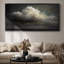 «Dramatic Luminous Cloud Floating in Dark Sky», reproduction d'art encadrée-1057015133-1057015131