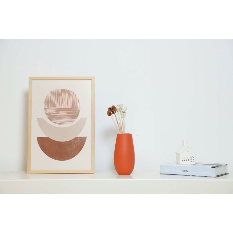 Élégant vase en céramique, orange, 3,5 x 3,5 x 7,5 pouces | 100% céramique durable | Parfait pour la décoration intérieure et les arrangements floraux, pièce décorative élégante pour le salon, le bureau ou la table de salle à manger