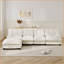 Canapé modulaire en L en chenille avec repose-pieds-143463235