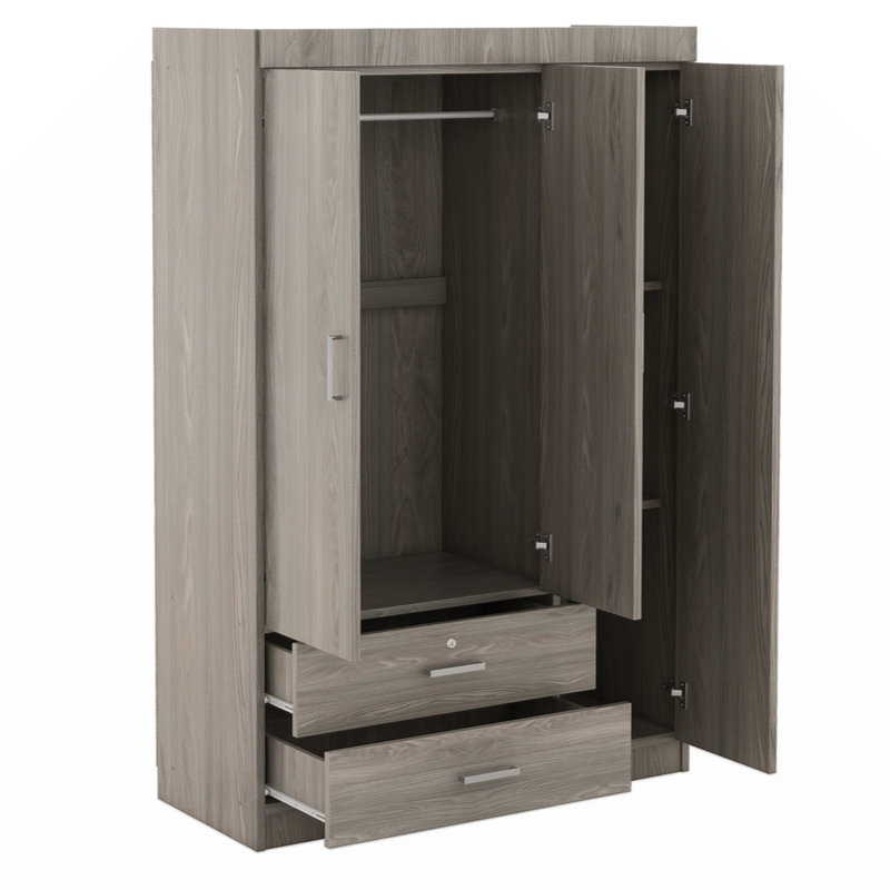 Armoire à miroir avec tablettes, Gris