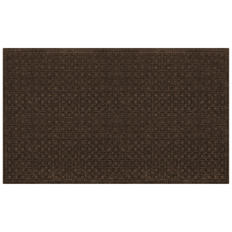Textures Blocks Non Slip Weather and Stain Resistant Entrance Doormat, 36" W x 60" L, Brown