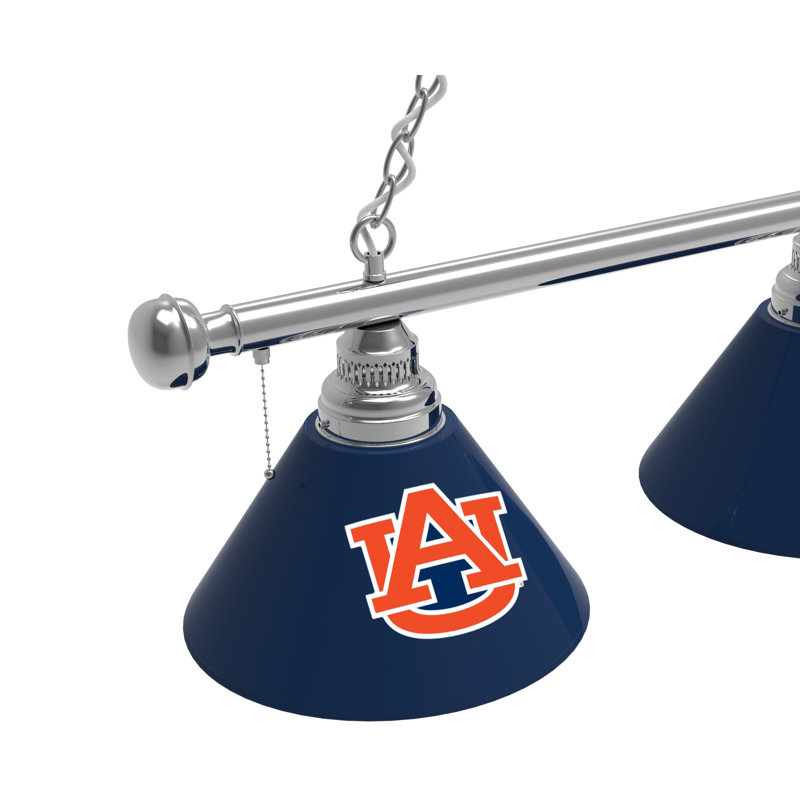 3 - Light Pool Table Lights Pendant, Chrome, Auburn Tigers