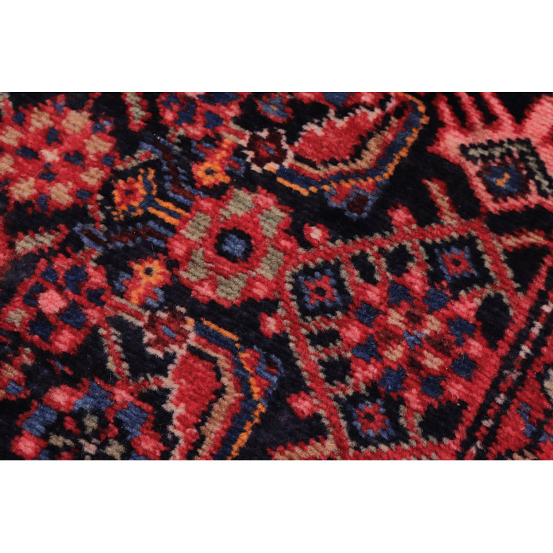 Tapis de couloir rétro en laine noué à la main bleu antique Tabriz Eugene 4 pi 4 po x 11 pi 7 po