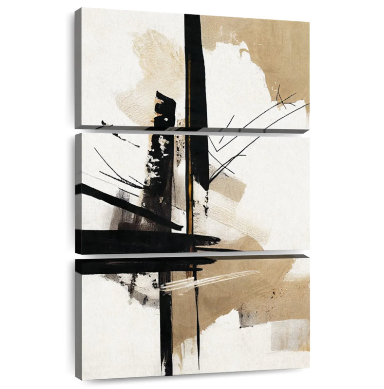Avery beige, série chaotique II, H 57 po x l 36 po