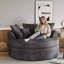 Grand canapé d'appoint rond en chenille Boneless de 61 po de largeur, canapé-lit moderne, aucun assemblage requis-888834485
