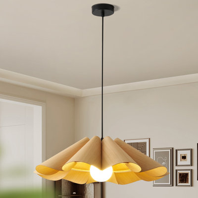  Lustre en bois à 1 lumière Farmhouse Boho