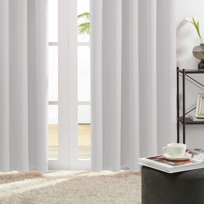 Room Darkening Rod Pocket Thermal Insulated Blackout Curtains (Set of 4), 52" W x 84" L, Silver Gray