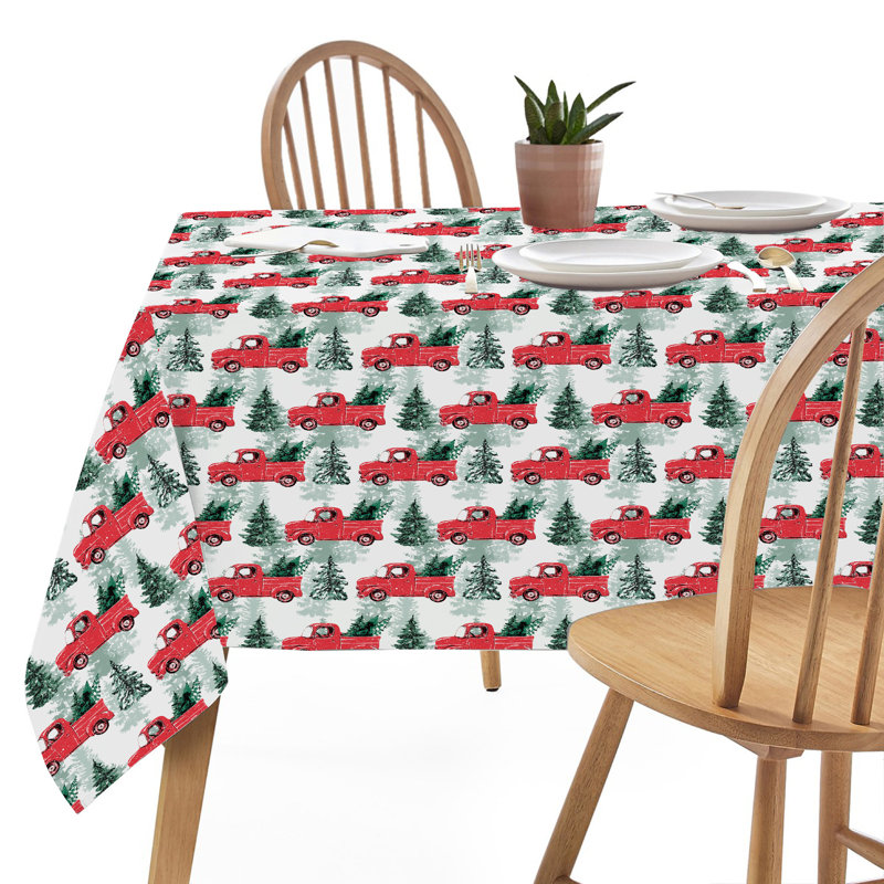 Nappe en coton (camion rouge avec arbre), L 90 po x l 60 po