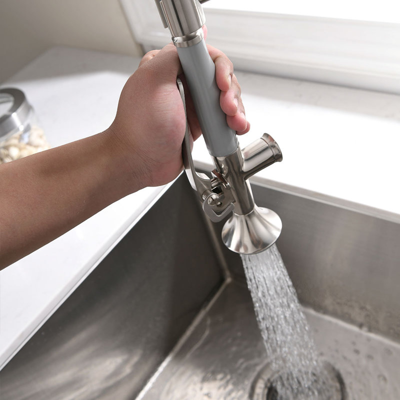 FLG Pull Down Kitchen Faucet, Brushed Nickel