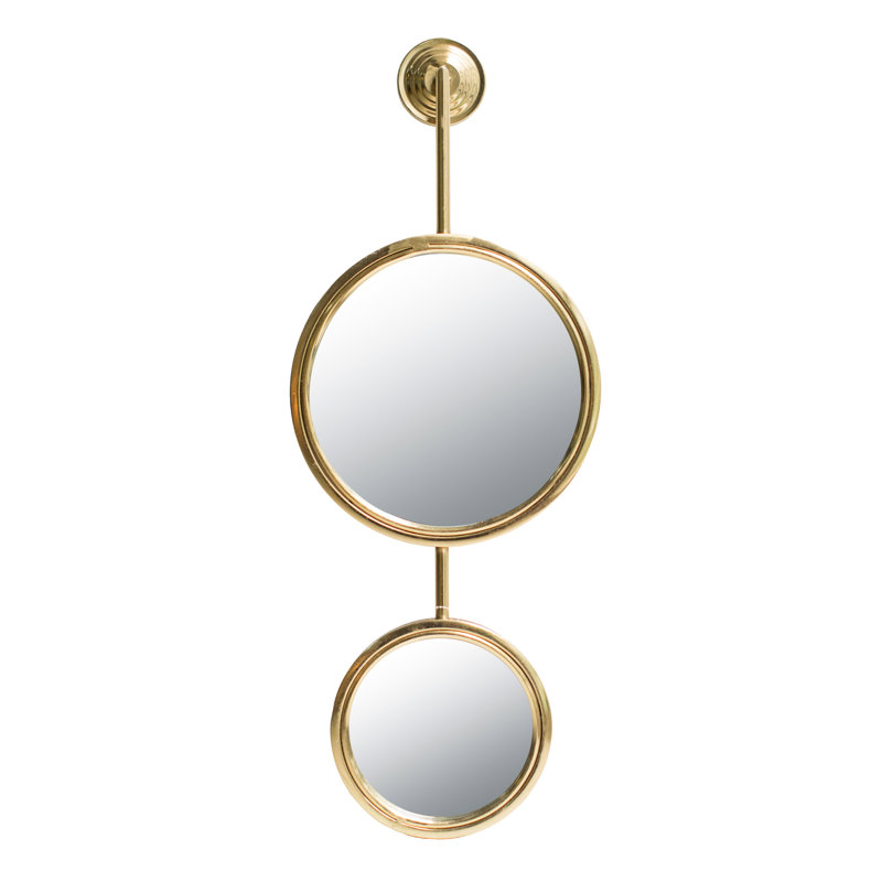 2 miroirs muraux, cadre en fer doré, 11 po x 28,5 po, décor contemporain pour salon, chambre, bureau, entrée, fer