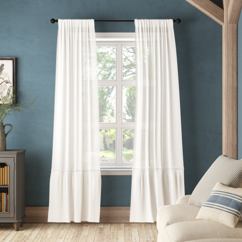 Sheer Curtain, White
