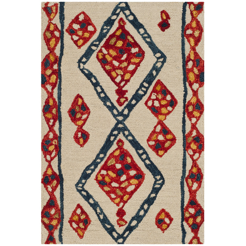 Yeager Hand Tufted Wool Geometric Rug, Rectangle 2' x 3'