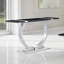 Ensemble de salon de luxe de style contemporain 3 pièces, 1 table basse, 1 table de bout, 1 table de canapé, base en tréteaux, finition noire et argentée