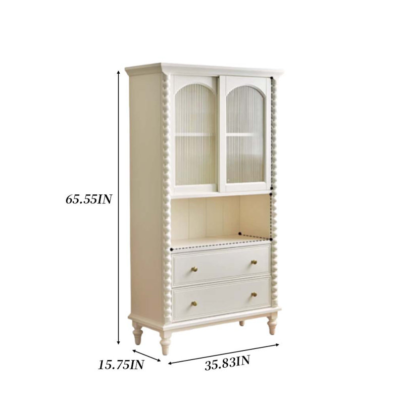 Bibliothèque de rangement blanche de style crème