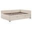 Lit de jour double en L pleine grandeur avec lit gigogne escamotable, pas de sommier tapissier, lit plateforme moderne, beige