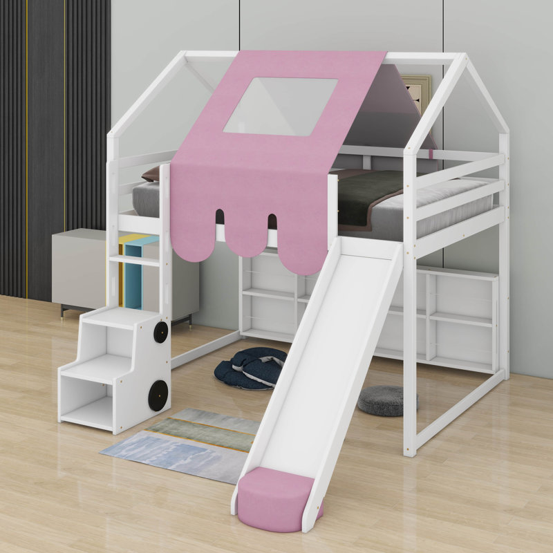 Lit mezzanine double avec tente