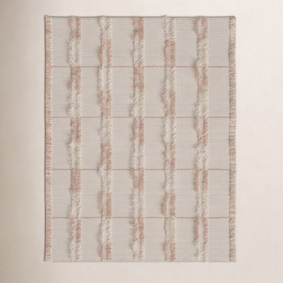 Charlie Pink Hand-Woven Striped Wool Rug