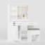 Meuble-lavabo fonctionnel avec miroir réglable, plusieurs modes d'éclairage et beaucoup de rangement, idéal pour l'organisation de la chambre à coucher et le maquillage.