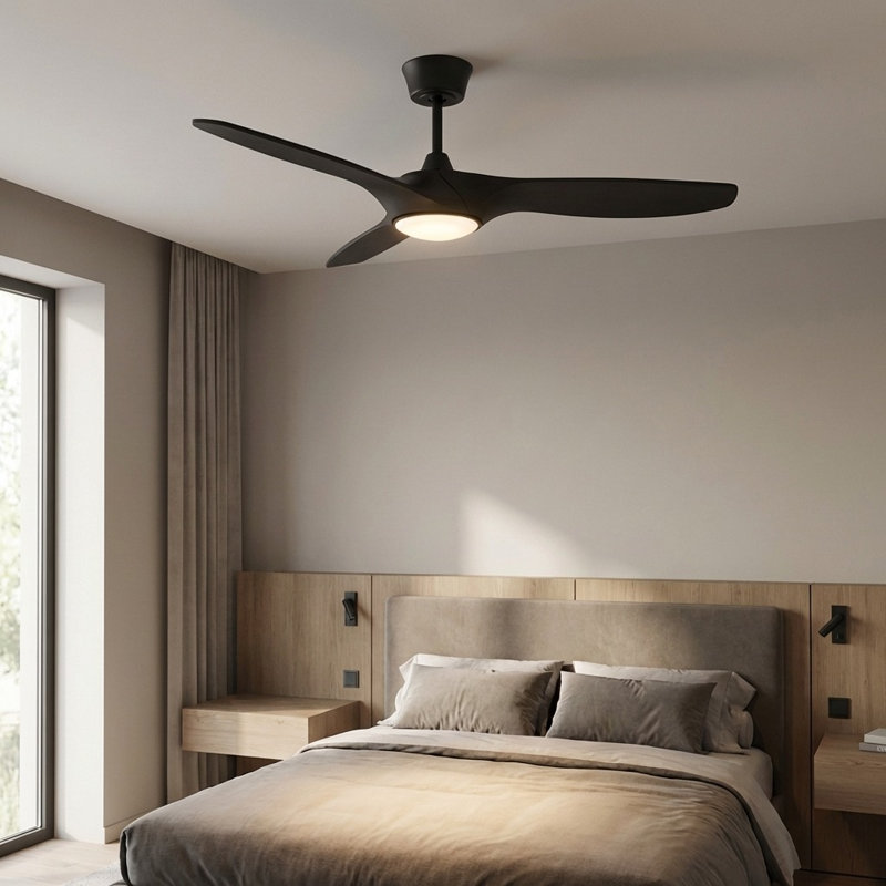 Ventilateur de plafond intelligent Selen, Nuit noire, 52 po de largeur, Nuit noire