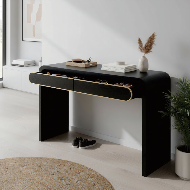 Console l 47,2 po avec tiroirs, Noir